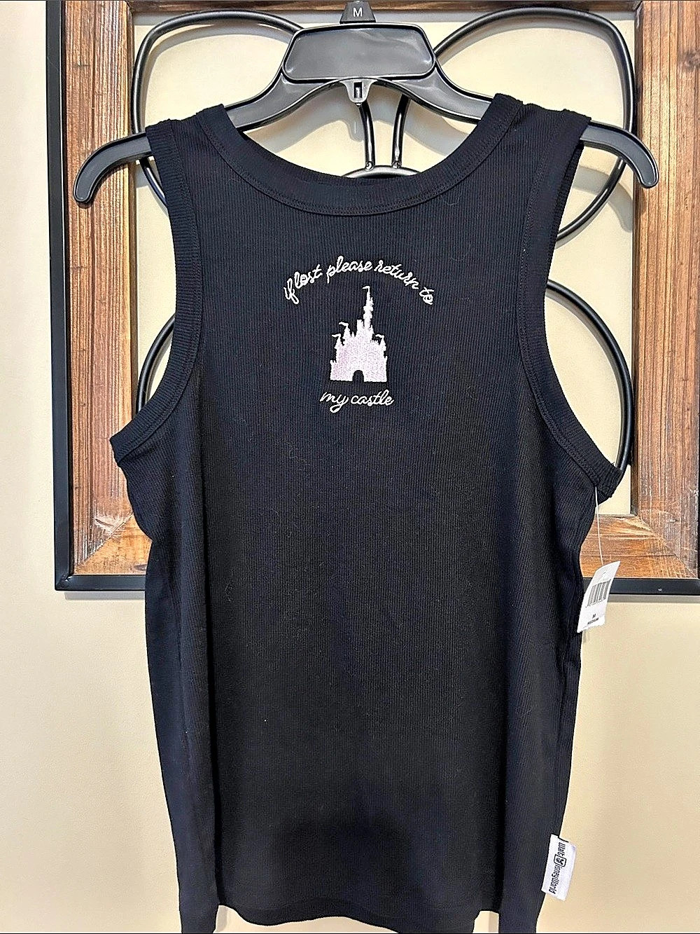 Disney Disneyworld  My Castle Graphic Muscle Tank Black Medium